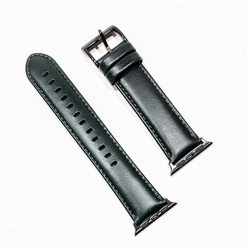 Dark Hunter Green Leather Watch Band Strap For Apple Watch 38-40mm Watchband